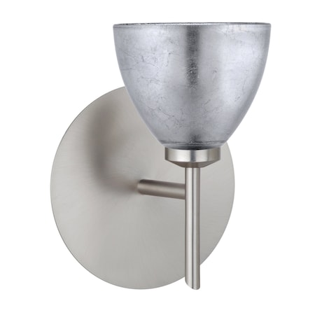 Besa Lighting Divi Mini Sconce, Silver Foil, Satin Nickel Finish, 1x40W Halogen 1SW-1758SF-SN